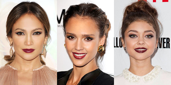 Celebrity burgundy lips