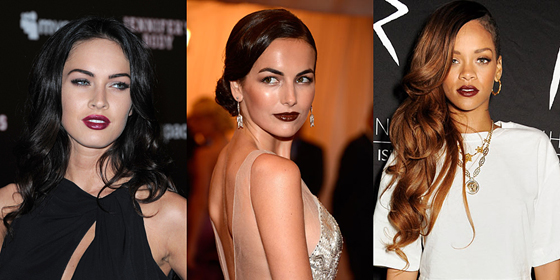 Celebrity burgundy lips
